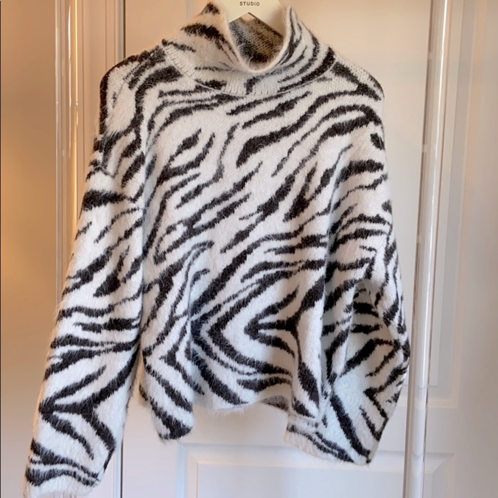 Knit Stand-Up Collar Sweater